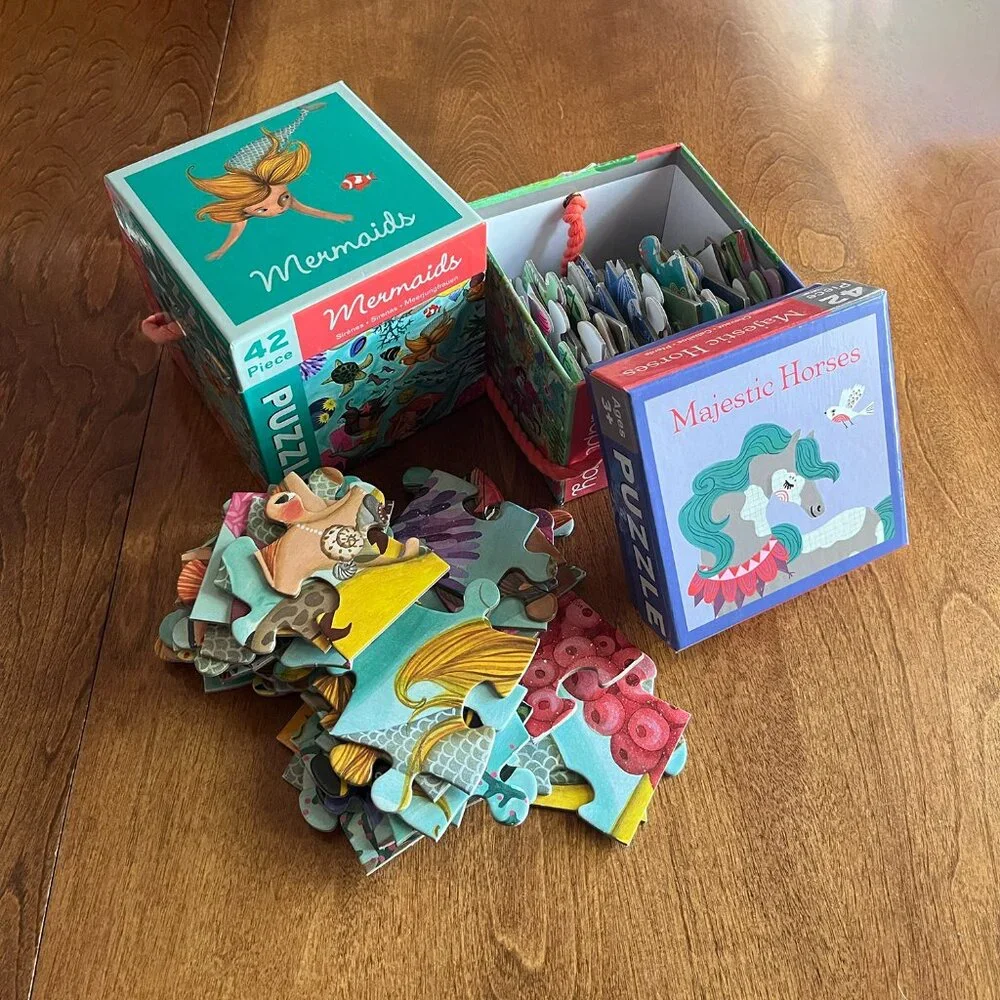 Mudpuppy horses and mermaids cube puzzles
